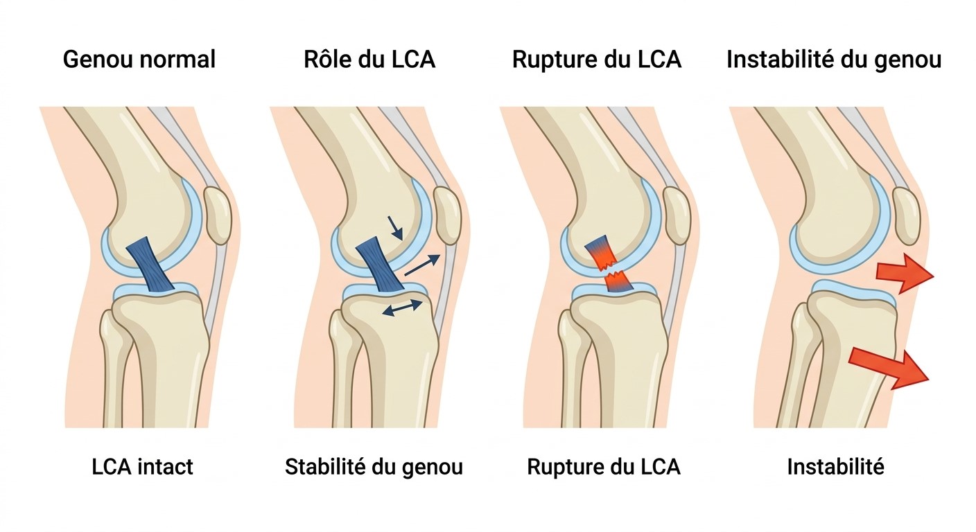 Rééducation post-opératoire d'une rupture du ligament croisé antérieur (LCA)