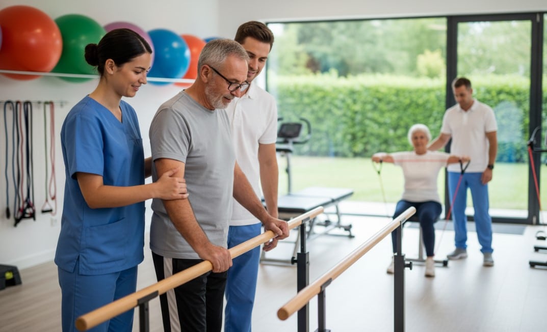 Patient bénéficiant d'une rééducation neurologique post-AVC
